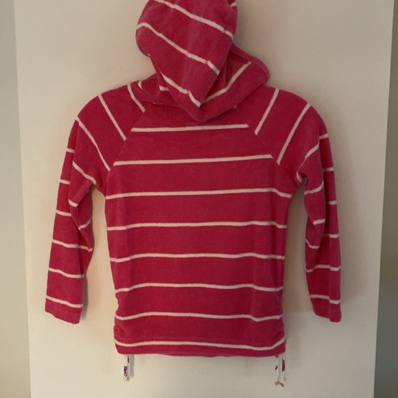 BILLIE GURLS BY BILLABONG pink white stripe grey cloth hoodie sweater top S - Picture 3 of 5